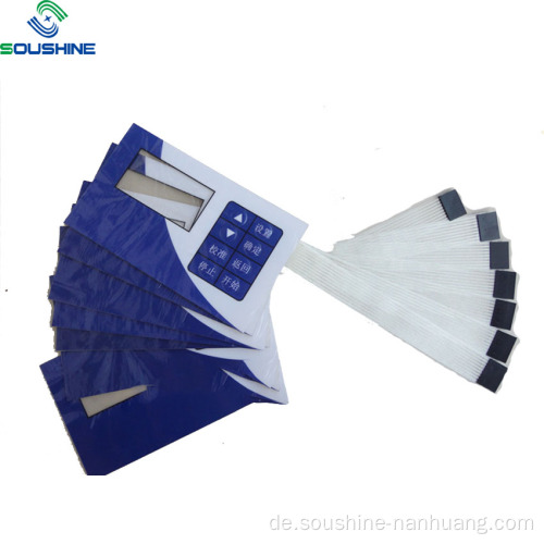Folienschalter für Produktionsanlagen mit blauem Muster